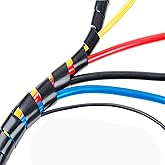 20Ft XHF 1/2" Spiral Cable Wrap 12mm(Wrapping Range:9mm-65mm) Cord for Computer Electrical Wire Organizer Sleeve Hose RoHS Bl