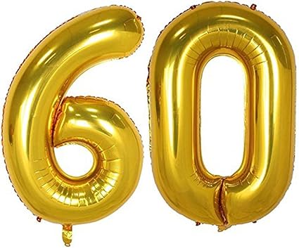 Amazon Com 40inch Gold Foil 60 Helium Jumbo Digital Number