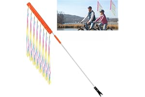 Bike Flag,2 Pcs Bicycle Safety Flag with Pole, Adjustable Bicycle Flag with Pole for Safety Reflective Waterproof Warning Fla