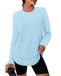 Womens Workout Tops Long Sleeve Swim Shirt Rash
