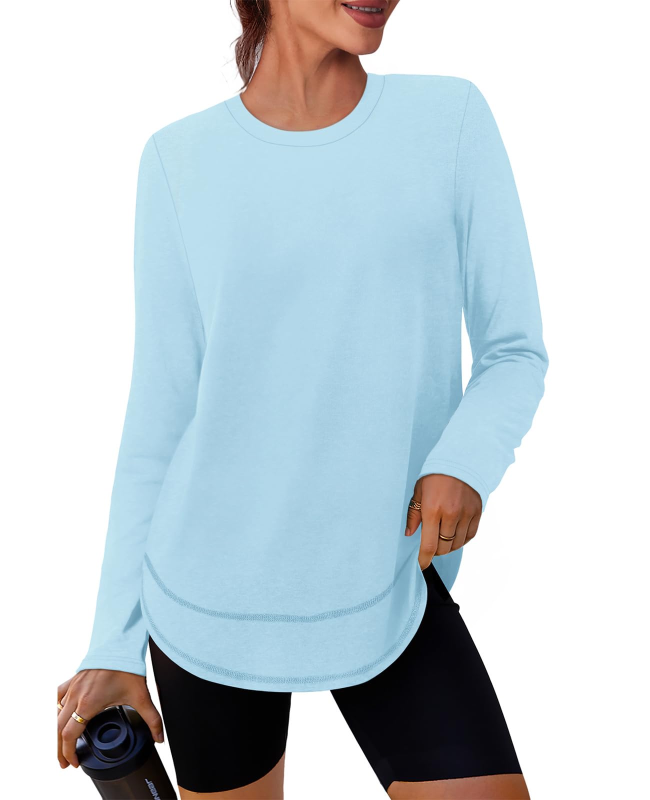 Womens Workout Tops Long Sleeve Swim Shirt Rash