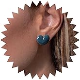 Iaceble Boho Acrylic Heart Earrings White Heart Stud Earrings Puffed Heart Love Earrings Small Heart Stud Earrings Jewelry for Women