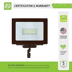ASD 50W LED Flood Light Outdoor, 120V 5100 Lm 5000K
