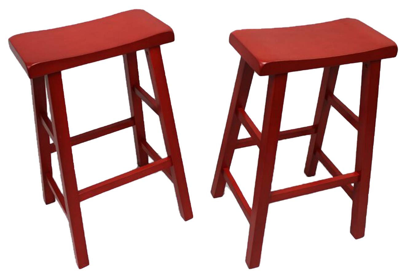 Set Of 2 Heavy Duty Saddle Seat Bar Stools Counter Stools 29 Red Buy Online In Angola At Angoladesertcartcom Productid 27017224
