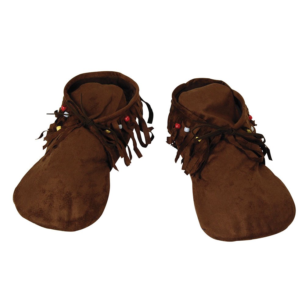 Mens Brown Indian Moccasins (1 Pair) - Comfortable & Stylish Design, Perfect for Festival, Hippy Parties, Themed Events, & Everyday Footwear Halloween