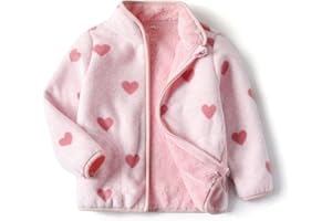 DILIBA Toddler Fleece Jacket Lightweight Hooded Warm Winter Coats for Baby Boys Girls