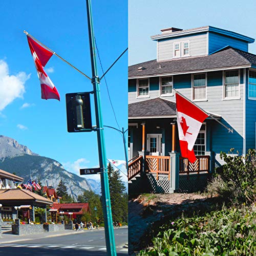 Yeesun Flag Pole,6FT Canada Flagpole with Mounting Bracket for 3’ x 5’ Canada Flag for House Porch & Outdoor Use,360° Tangle Resistant Technology and Wall Mount Flag Pole Kit (Without Flag,Silver)