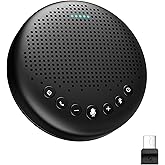 EMEET Conference Speaker and Microphone Luna 360° Voice Pickup w/Noise Reduction/Mute/Indicator USB Bluetooth Speakerphone w/Dongle for 8 People Daisy Chain for 16 Compatible with Leading Software