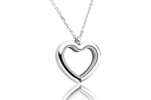 Jovivi Teardrop/Heart Floating Charm Memory Locket Necklace - 316 Surgical Stainless Steel Buckle Closure