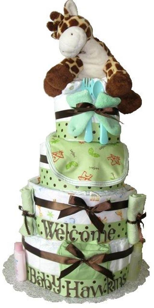 jungle theme diaper cake
