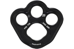 BOXWIZARD Rigging Plate 3 Holes Aluminum Multi Anchor Plate for Rock Climbing Space 50KN Weight Bearing Uniform Force Climbing Gear Outdoor