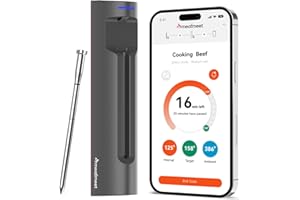 Meatmeet S Pro Bluetooth Wireless Meat Thermometer, with 6 Sensors Build in, Long Range, Smart App Monitoring with Timer & Al