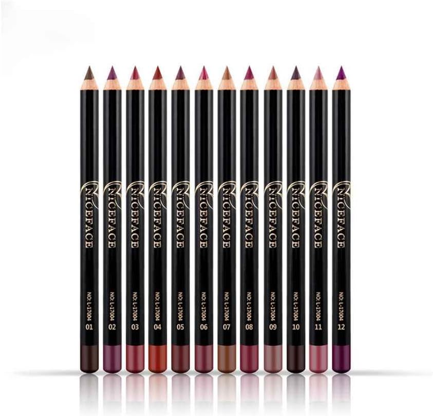 Floridivy NICE 12pcs/set Waterproof Lip Liner Makeup Set Long Lasting Matte Lipsticks Nude Lip Pencil Pen