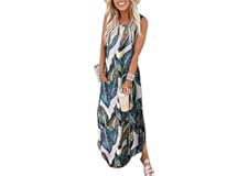 ANRABESS Women's Casual Loose Sundress Long Dress Sleeveless Split Maxi Dresses Summer Beach Dress with Pockets
