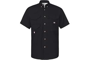 Alimens & Gentle Short Sleeve Fishing Shirt Wicking Fabric Sun Protection Casual Button Down Shirts