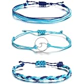 choice of all Boho Bracelets Set Women Wave Flower String Cord Jewelry | Layered bracelet set with woven details, casual style for summer travel beach wear and daily outfits
