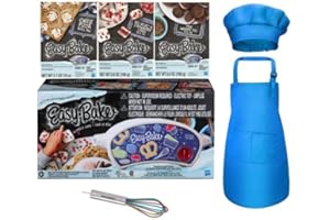 Generic Easy Bake Ultimate Oven Bundle Baking Star Edition+ Larger Size 13.8 Oz. Easy Bake 3-Pack Refill Mixes (Pizza, Whoopie Pies and Red Velvet & Strawberry Cakes)+ Mini Whisk+ Hat and Apron