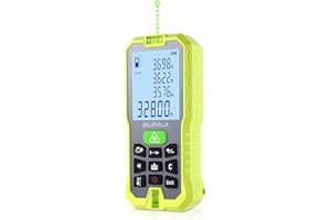 BILIPALA Laser Distance Measuring Tool, 100M/328ft Laser Measure, ±2mm Accuracy Laser Distance Meters with Backlit LCD, Measuring Distance, Area, Volume, Pythagorean Mode for Indoor/Outdoor Use(Green Laser)