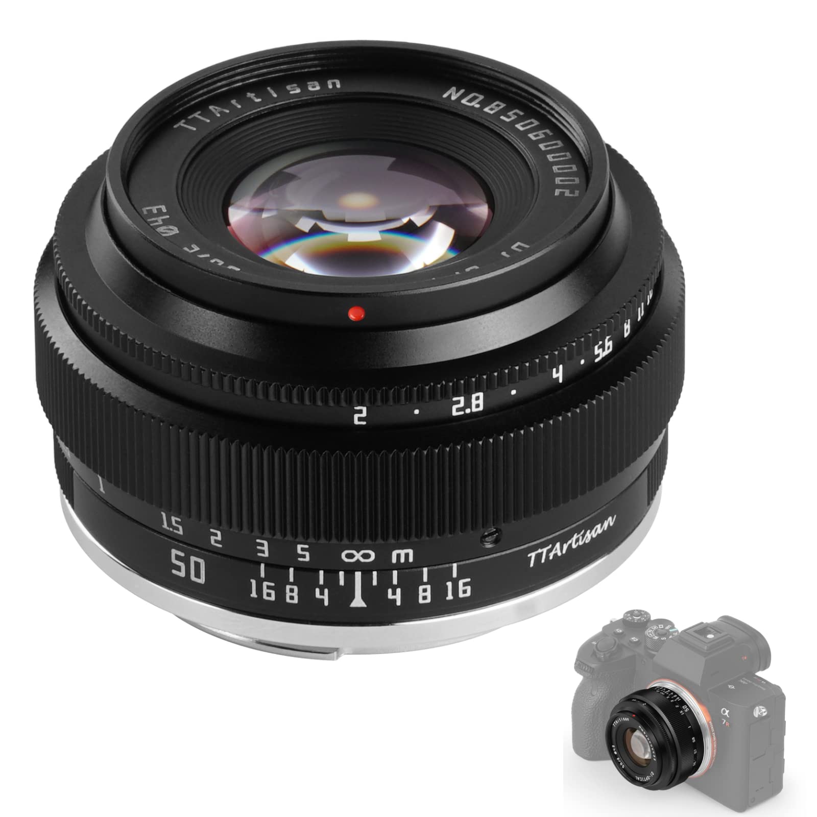 TTArtisan 50mm F2 Metal Bodied Lens Compatible with Sony E Mount (Full Frame) - Black — image 1