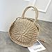 HOSPORT Women Straw Handbag Round Straw Woven Shoulder Bags Beach Zipper Totes