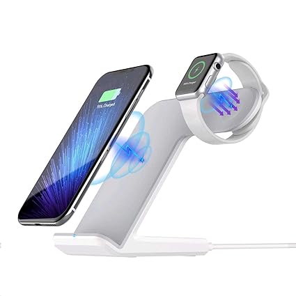 Sararoom 2 in 1 Wireless Charger kabellos Ladegerät Schnellladestation Kompatibel für iPhone X/8/8Plus Galaxy S9/S8/S7 Edge i