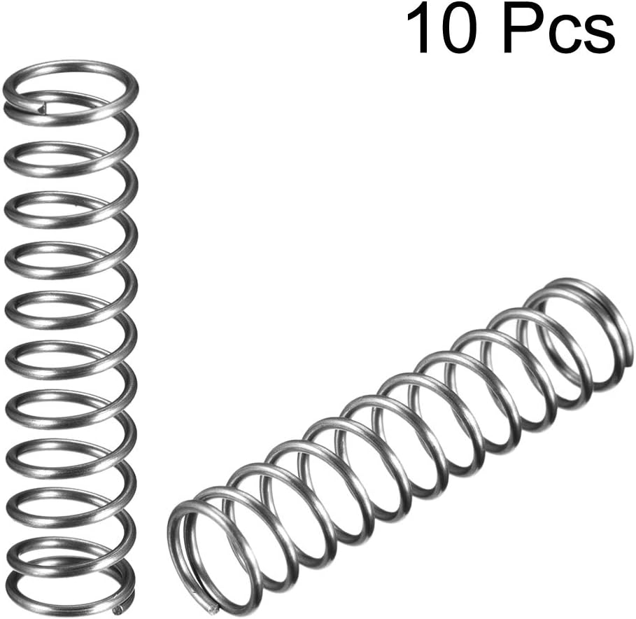 sourcing map Wire Diameter 0.05", OD 0.47", Free Length 2" Spring Steel Coil Extended Compressed Spring 10pcs - Image 4