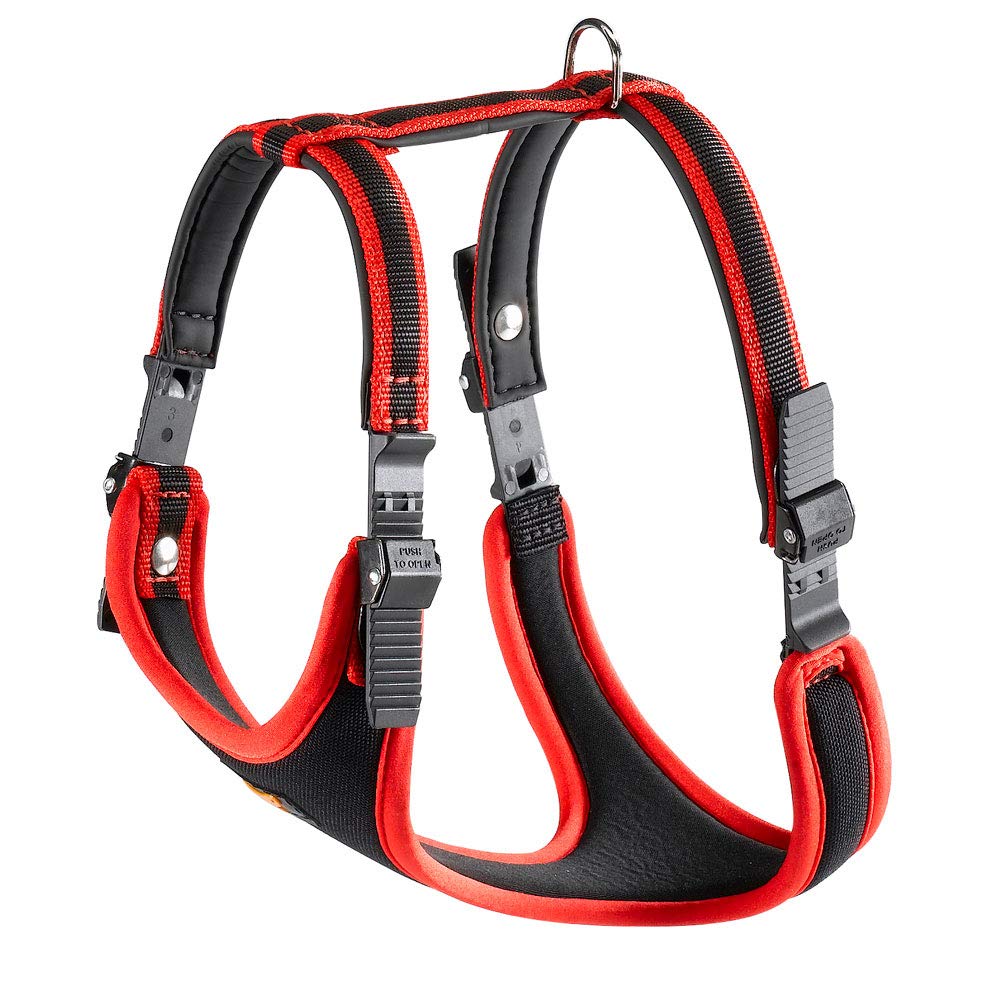 Ferplast Large Size Dog Harness ERGOCOMFORT EXTRA LARGE, Adjustable Dog Harness, Comfortable, Padded, Double Micro-adjustment Closure, Quick Release, Red