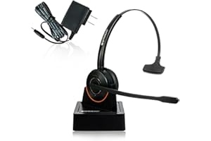 Spracht HS-2050 Single Ear Wireless Bluetooth Headset with Base Station | Noise Cancelling Headphones with Microphone for Pc, Laptop, Work from Home, Skype, Zoom, Call Centers, Office, Trucker