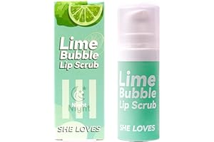 MIESCHER Lime Bubble Lip Scrubs, Sugar Lip Scrub Exfoliating and Moisturizer Dead Skin Lightening Lip Lines Lip Care, Naturals Exfoliator Repair Dry Cracked Lips, Lemon Extract Essence Lip Milky Mousse Day & Night Moisturizer (Lemon)