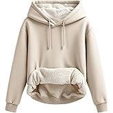 VOHOTO Womens Warm Fleece Hoodie Sherpa Winter Pullover Sweatshirts Long Sleeve Casual Trendy Drawstring Hood with Pockets