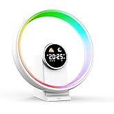 POSVIU Table Lamp Sunrise Alarm Clocks for Heavy Sleepers for Bedrooms, White Noise Sound Machine Adults, Bluetooth Digital Dual Alarm Clock with USB Port, Timer, Dimmer, Room Decor