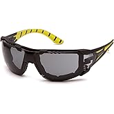 Pyramex Endeavor Plus Safety Glass Black/Gray Frame With Foam Padding Clear H2MAX Anti-fog Lens