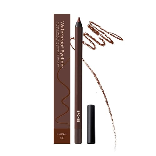 Waterproof Eyeliner Pencil, 2025 Waterproof Eyeliner Duo Sharpenable Eye Pencil, Longwearing Eye Makeup with Ultra-Fine Tip, Silky Smooth and Easy To Color (Pack of 1, Bronze)