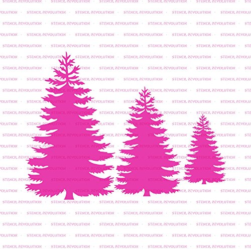 Pine Trees Stencil Template - Reusable Stencil with Multiple Sizes Available