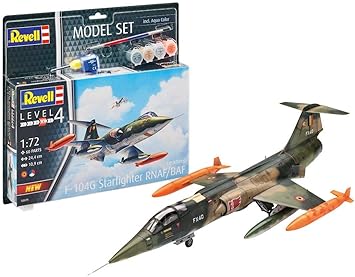 Revell Set Lockheed F 104 G Starfighter Rn Kit Modelo Con Colores Basicos Pegamento Y Pincel Plateado Amazon Es Hogar Y Cocina