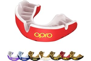 OPRO Gold Level Boxing Mouth Guard for Men, Women and Youth - Sports Mouth Guard, Revolutionary Fitting Tech, Boxing Mouthpiece, Lacrosse, MMA, Hockey & All Contact Sports (Red, Adult)