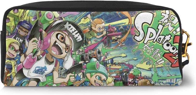 Amazon Co Jp ペンケーススプラトゥーン Splatoon Pu 革 鉛筆のサック化粧箱付け 革筆箱マイクロファイバーpu防水 ポーチ ペンシルケース 化粧ポーチ 文具収納 小物入れ 文具袋 文房具袋 多機能 大容量 大きいな容量 男女兼用成人祝いプレゼント 文房具 オフィス用品
