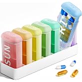 Betife Pill Organizer 2 Times a Day, AM PM Weekly Pill Box | Slide-Open, Arthritis-Friendly, Leak-Proof, Pocket-Sized, Lightweight, Weekly View, Easy Fill, BPA-Free, Durable
