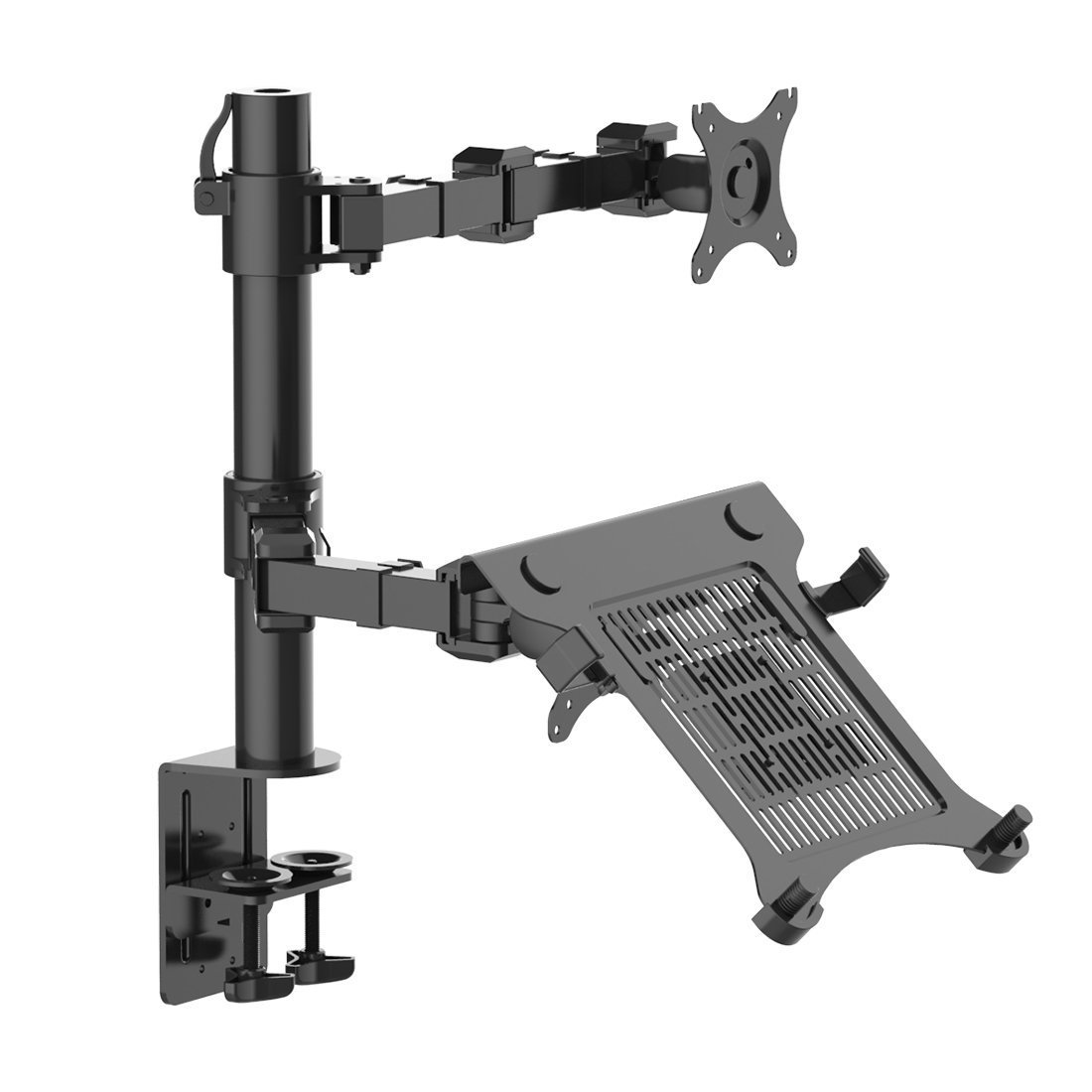 Thingy Club Adjustable Computer Monitor Arm Desktop Mount Stand Workstation Support Bracket Holder (Laptop & Monitor)
