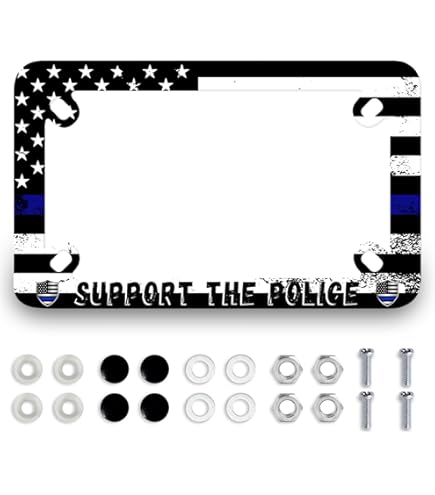 6 Mini Blue Line Sticker Police Car License Plate Vehicle Tag Reflective Decal E - Foto 2
