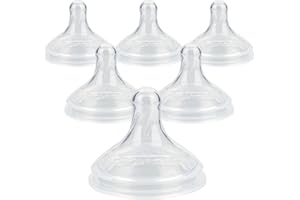 JOYFEED Silicone Nipple for Dr.Brown's Wide-Nick Baby Bottle & Glass Bottles,Level 2 Nipple, Medium Flow, 3m+, 6 Count