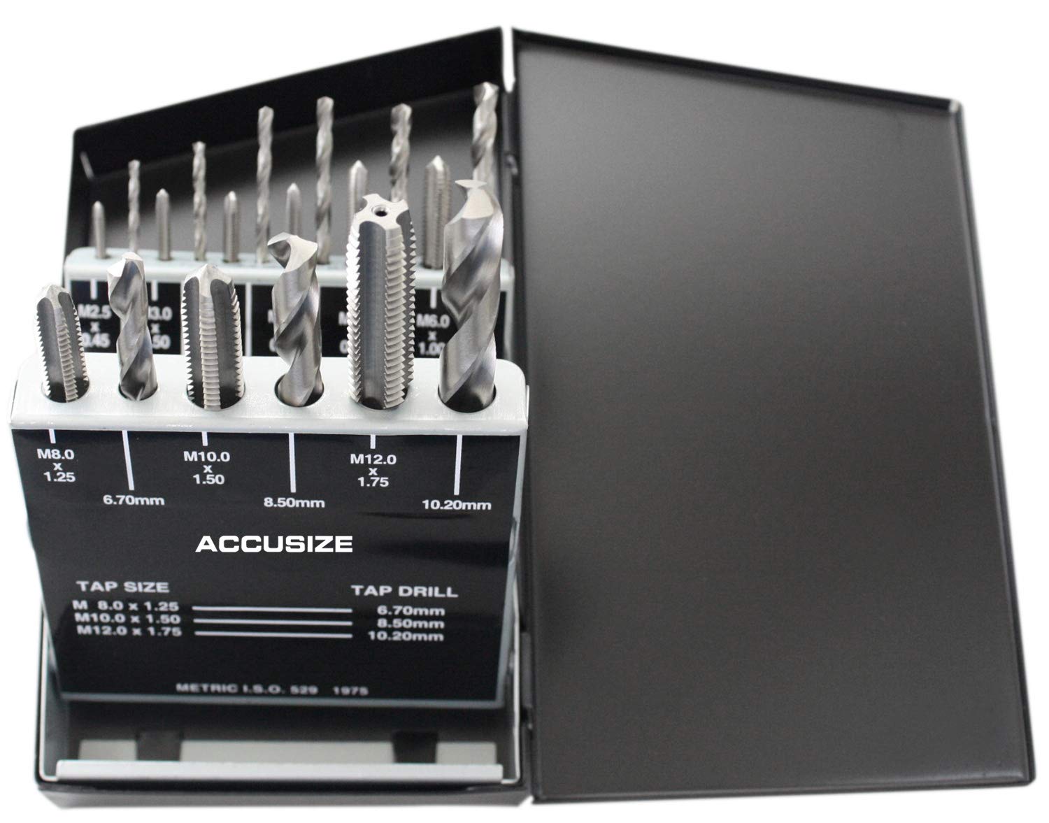 Accusize Industrial Tools 18 Pc Hss Tap and Drill Set, Metric, 0001-0052: Industrial & Scientific