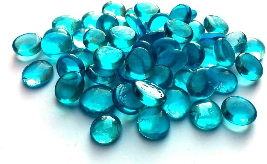 STONED 1 Kilo Decorative Round Glass Pebbles 18-20mm … (Turquoise)