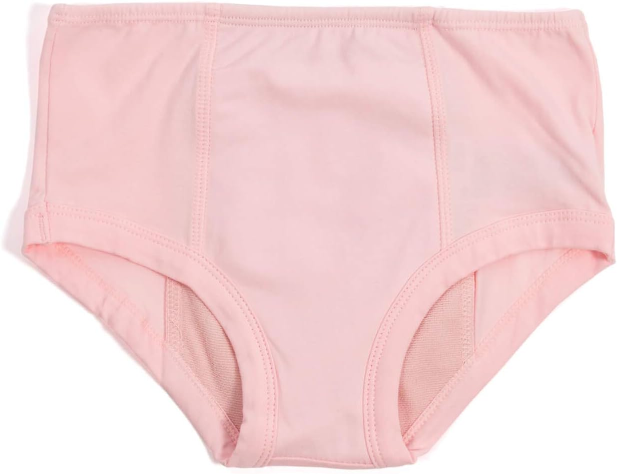 CONNI Kids Tackers Brief Pants | Soft Shorts Reusable And Washable Toddler Potty Training Underwear | Waterproof Easy Pull Up Youth Incontinence, Pink, Size 2-4