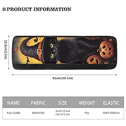 ASQVTIFE Black Cat Refrigerator Handle Covers Set