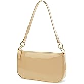 HOXIS Glossy Faux Patent Leather Women Shoulder Bag Shiny Clutch Crossbody Bag 90s Purse