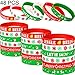 Jovitec 48 Pieces Christmas Silicone Bracelets Wristbands Rubber Silicone Xmas Rubber Bracelet Merry Xmas Patterns for Christmas Party Favor Decoration