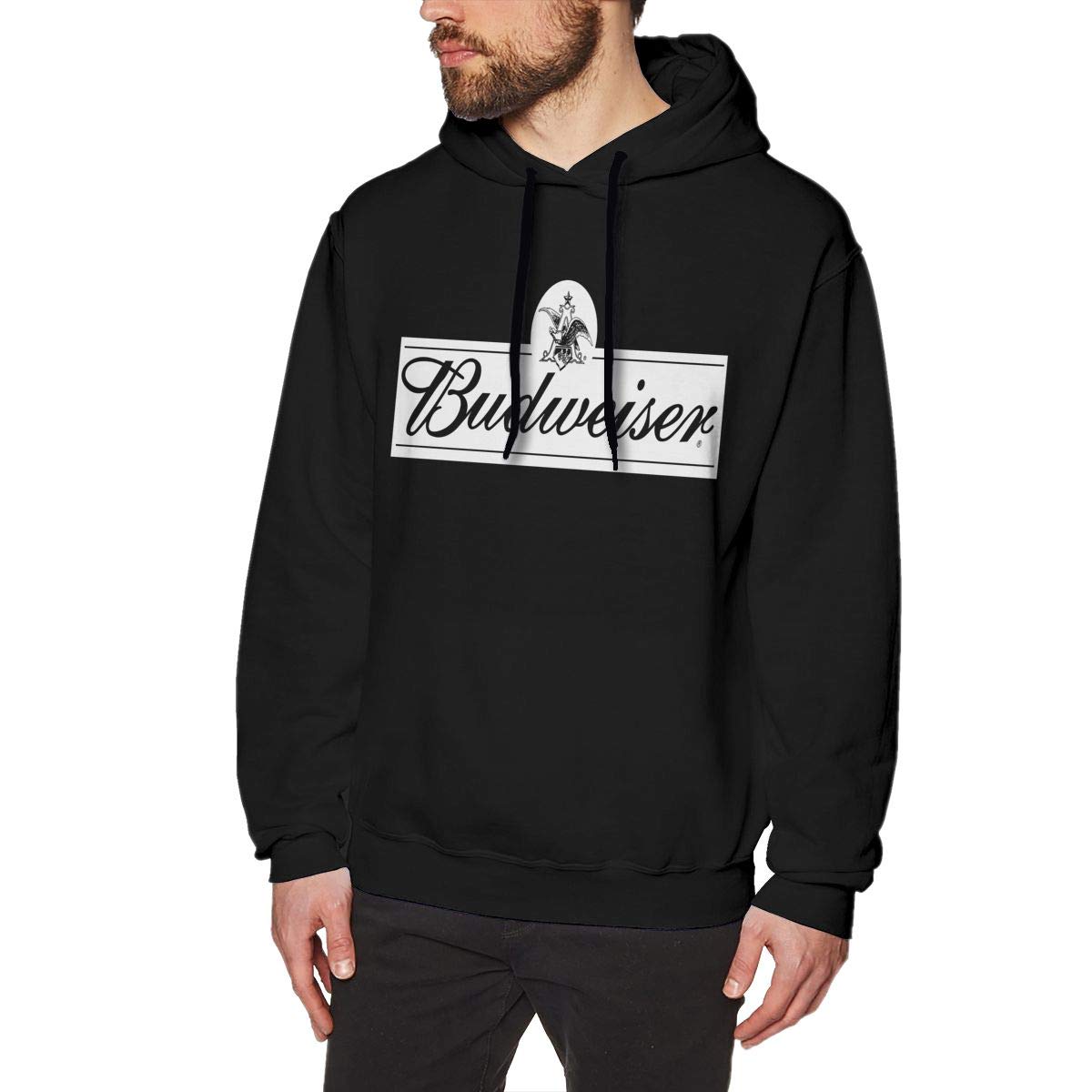 Budweiser Beer Men's Hoodies Pullover Hooded Sweatshirt Jackets Black