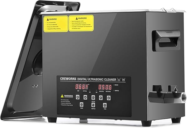 CREWORKS 6L Ultraschallreinigungsgerät mit Heizung 2 Reinigungsintensitätsmodi Ultraschallreiniger Entgasungsfunktion Reinigungsgeräte Reinigung Ultrasonic Cleaner Digital Timer für Brillen Schmuck