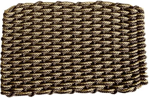 ColorWave Nautical Rope Doormat, Handwoven Dual Weave Reversible Welcome Mat, Chocolate and Bronze, 21 x 34